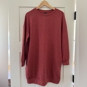 Rust long sleeve maternity dress